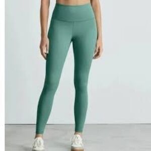 Everlane Leggings Women Large Blue The Perform ReNew Ankle Crop Dark Mint